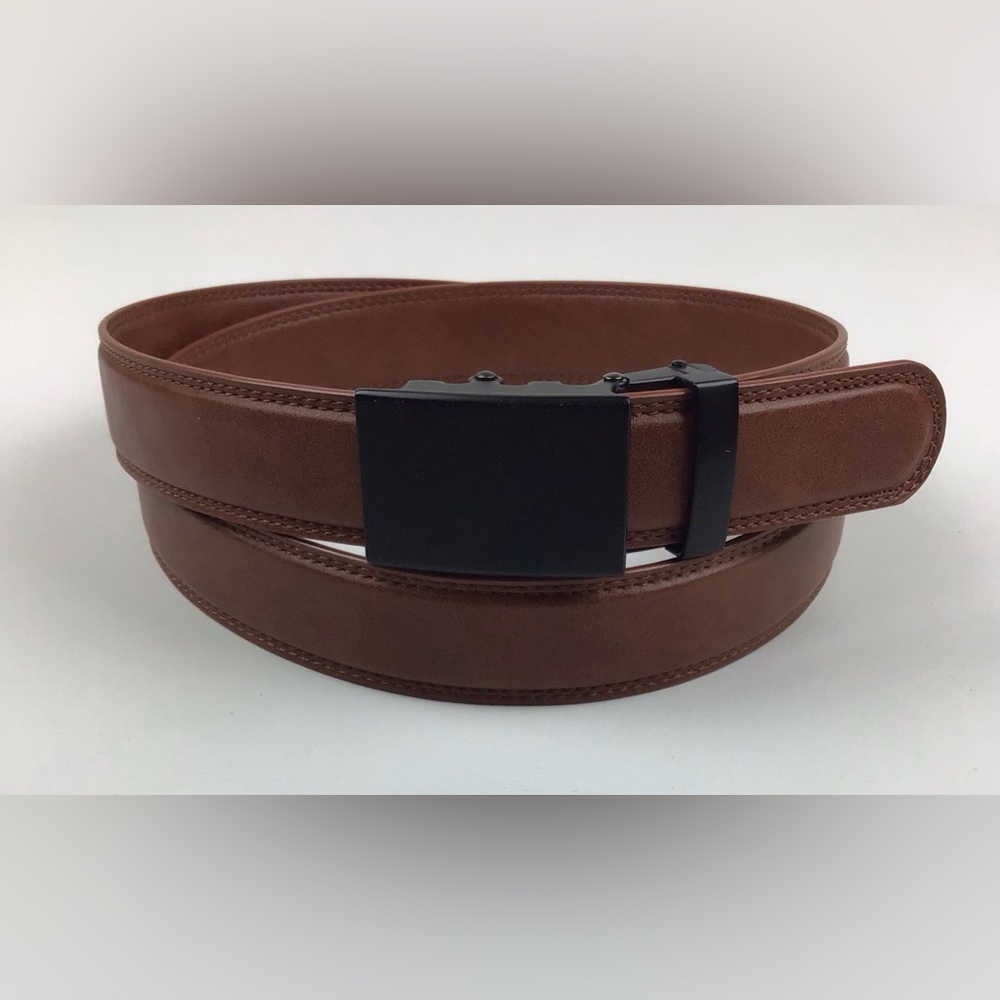 Anson adjustable leather belt brown